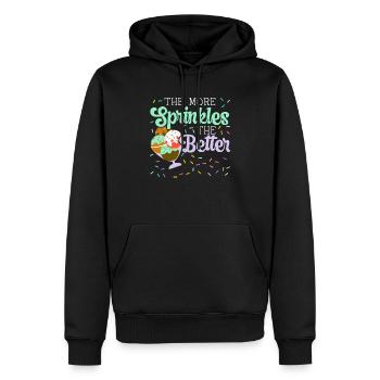 Plus il y a de saupoudrages, meilleure glace à la crème glacée - Sweat à capuche Premium bio Homme - noir - Devant - Nico (187cm)