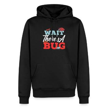 Wait There's A Bug Entomology Insect Ladybug - Men’s Premium Organic Hoodie - black - Front - Nico (187cm)