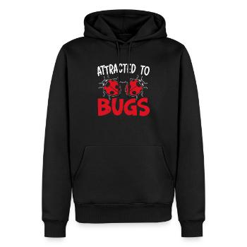 Attiré par les insectes Entomologie Insect Ladybug - Sweat à capuche Premium bio Homme - noir - Devant - Nico (187cm)