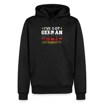 Ich habe deutsche Wurzeln Deutschland Deutschland Flagge - Männer Premium Bio Hoodie - Schwarz - Vorne - Nico (187cm)