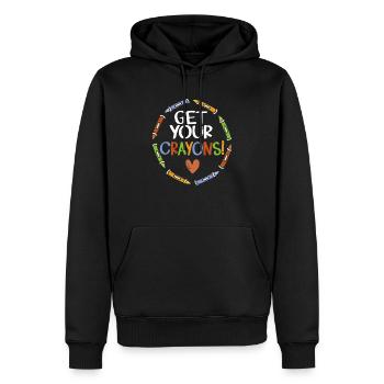 Obtenez vos crayons Professeur d’art Artiste Peinture - Sweat à capuche Premium bio Homme - noir - Devant - Nico (187cm)