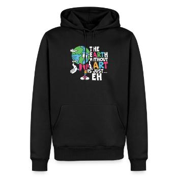 Die Erde ohne Kunst ist nur eh Kunstlehrer - Männer Premium Bio Hoodie - Schwarz - Vorne - Nico (187cm)