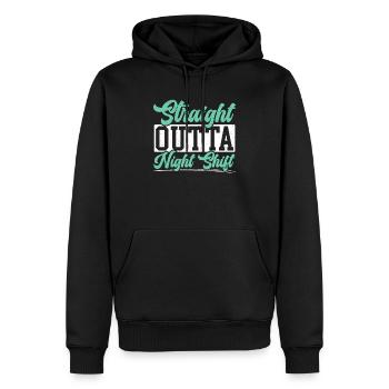 Travailleur posté de nuit au cimetière De l’équipe de nuit - Sweat à capuche Premium bio Homme - noir - Devant - Nico (187cm)