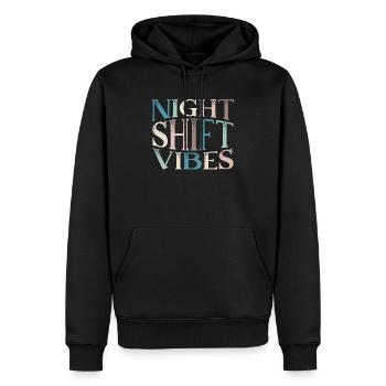 Night Shift Vibes Graveyard Shift Worker Employee - Men’s Premium Organic Hoodie - black - Front - Nico (187cm)
