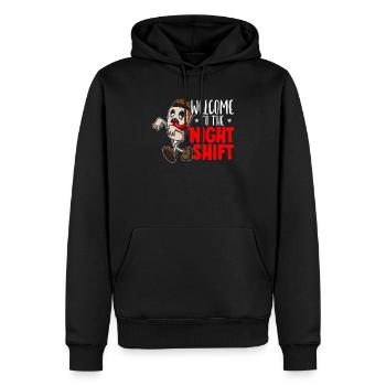 Willkommen bei The Night Shift Graveyard Shift Worker - Männer Premium Bio Hoodie - Schwarz - Vorne - Nico (187cm)