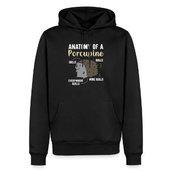 Anatomie eines Stachelschwein-Nagetier-Wirbelsäulentierliebhabers - Männer Premium Bio Hoodie - Schwarz - Vorne - Nico (187cm)