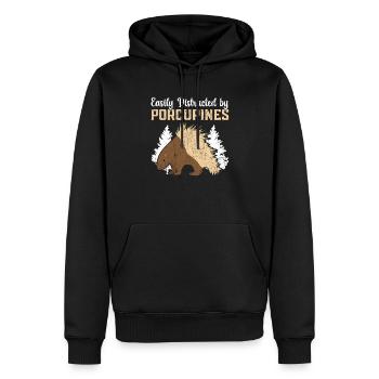 Leicht abgelenkt durch Stachelschweine Nagetierwirbelsäule - Männer Premium Bio Hoodie - Schwarz - Vorne - Nico (187cm)