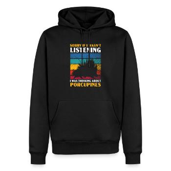 Ich dachte an Stachelschweine Nagetier Haustier Wirbelsäule - Männer Premium Bio Hoodie - Schwarz - Vorne - Nico (187cm)