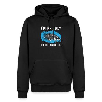 Ich bin stachelig auf der Innenseite zu Stachelschwein Nagetier - Männer Premium Bio Hoodie - Schwarz - Vorne - Nico (187cm)