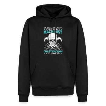 Zerspanungsmechaniker Maschinenhandwerker CNC-Hersteller - Männer Premium Bio Hoodie - Schwarz - Vorne - Nico (187cm)