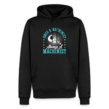 Une fois un machiniste toujours un machiniste CNC - Sweat à capuche Premium bio Homme - noir - Devant - Nico (187cm)