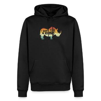 Ich möchte Nashorn Nashorn Wildtier Herbivore - Männer Premium Bio Hoodie - Schwarz - Vorne - Nico (187cm)