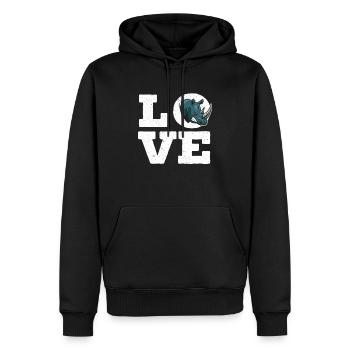 Liebe Nashorn Nashorn Wildtier Tier Pflanzenfresser - Männer Premium Bio Hoodie - Schwarz - Vorne - Nico (187cm)