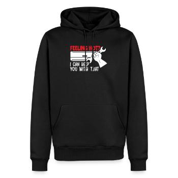 Feeling Hot I Can Help You With That HVAC - Men’s Premium Organic Hoodie - black - Front - Nico (187cm)