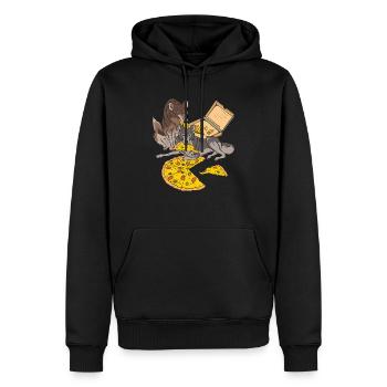 Wolf Pizza Wolf Lover Wildlife Tier Zookeeper - Männer Premium Bio Hoodie - Schwarz - Vorne - Nico (187cm)