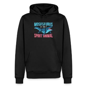 Mosasaurus est mon animal paléontologue Dino - Sweat à capuche Premium bio Homme - noir - Devant - Nico (187cm)