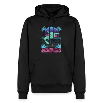 Mosasaurus Dino Futur paléontologue Dinosaure - Sweat à capuche Premium bio Homme - noir - Devant - Nico (187cm)