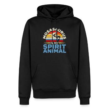 Mosasaurus est mon animal paléontologue Dino - Sweat à capuche Premium bio Homme - noir - Devant - Nico (187cm)