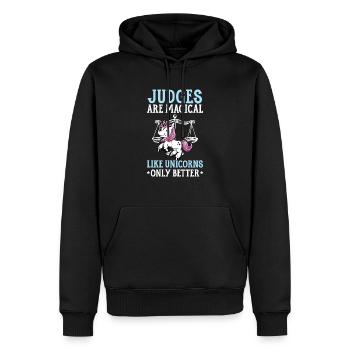 Judges Are Magical Like Unicorns Only Better - Men’s Premium Organic Hoodie - black - Front - Nico (187cm)