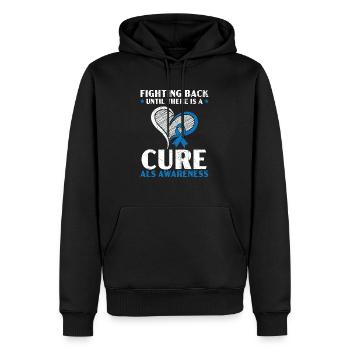 Zurückschlagen, bis es ein Heilungsbewusstsein für ALS gibt - Männer Premium Bio Hoodie - Schwarz - Vorne - Nico (187cm)