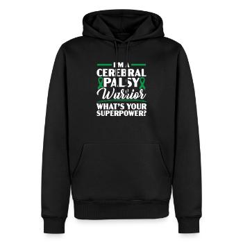 Zerebralparese Warrior Was ist deine Superkraft - Männer Premium Bio Hoodie - Schwarz - Vorne - Nico (187cm)