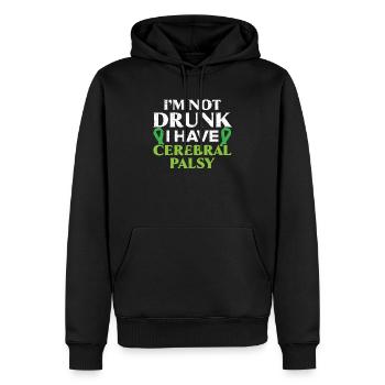Ich bin nicht betrunken, ich habe Zerebralparese - Männer Premium Bio Hoodie - Schwarz - Vorne - Nico (187cm)