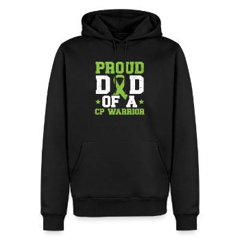 Stolzer Vater eines CP Warrior Zerebralparese Vaters - Männer Premium Bio Hoodie - Schwarz - Vorne - Nico (187cm)