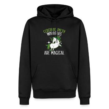 Cerebral Palsy Warriors Are Magical Unicorn Lover - Men’s Premium Organic Hoodie - black - Front - Nico (187cm)