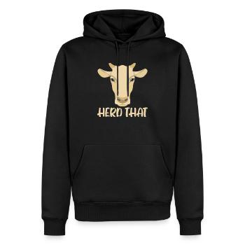 Troupeau Cette vache Chuchoteur Élevage d’animaux - Sweat à capuche Premium bio Homme - noir - Devant - Nico (187cm)