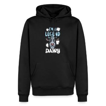 I'm A Legend Dairy Cow Whisperer Milk Farmer - Men’s Premium Organic Hoodie - black - Front - Nico (187cm)