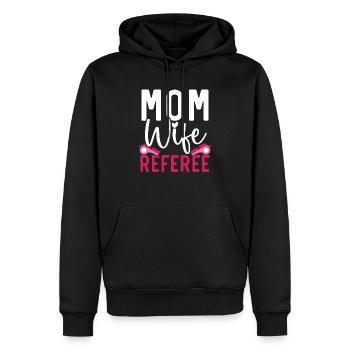 Mama Frau Schiedsrichter Spiel Offizieller Sportsgeist - Männer Premium Bio Hoodie - Schwarz - Vorne - Nico (187cm)