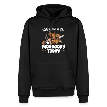 Je suis un peu lunatique aujourd’hui Scottist Highland Cow Lover - Sweat à capuche Premium bio Homme - noir - Devant - Nico (187cm)