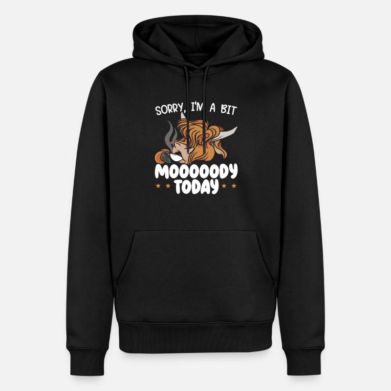 I'm A Bit Moody Today Scottist Highland Cow Lover - Men’s Premium Organic Hoodie - black