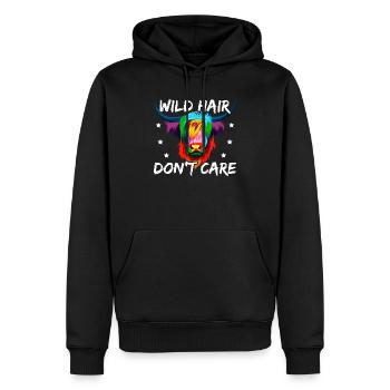 Wilde Haare kümmern sich nicht um Highland Farmer Kuhflüsterer - Männer Premium Bio Hoodie - Schwarz - Vorne - Nico (187cm)