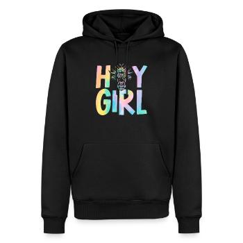 Hay Girl Highland Farmer Kuh Flüsterer Kuh Landwirtschaft - Männer Premium Bio Hoodie - Schwarz - Vorne - Nico (187cm)