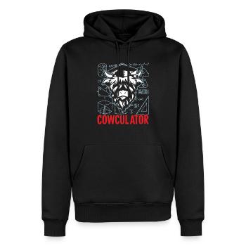 Cowculator Highland Farmer Cow Whisperer Math - Men’s Premium Organic Hoodie - black - Front - Nico (187cm)