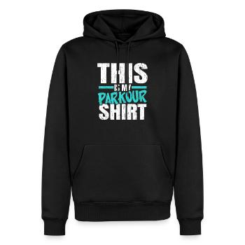 C’est mon parkour shirt Extreme Sport Traceur - Sweat à capuche Premium bio Homme - noir - Devant - Nico (187cm)
