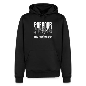 Parkour Trouvez votre propre chemin Extreme Sport Traceur - Sweat à capuche Premium bio Homme - noir - Devant - Nico (187cm)