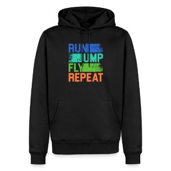 Run Jump Fly Repeat Parkour Extreme Sport Traceur - Männer Premium Bio Hoodie - Schwarz - Vorne - Nico (187cm)
