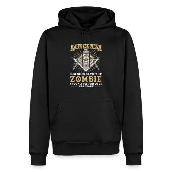Franc-maçon Fraternel Franc-maçonnerie Square Compass - Sweat à capuche Premium bio Homme - noir - Devant - Nico (187cm)