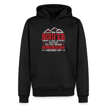 Stolzer Dachdecker Dachflüsterer Dachdecker Ninja Job Dachdecker - Männer Premium Bio Hoodie - Schwarz - Vorne - Nico (187cm)