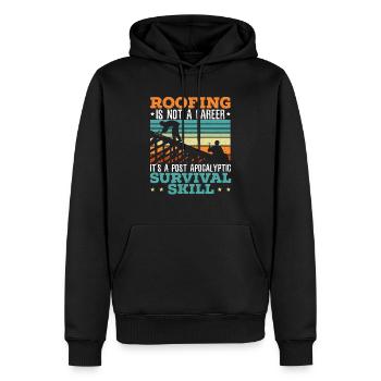 La toiture n’est pas une carrière Roof Whisperer Roof Ninja - Sweat à capuche Premium bio Homme - noir - Devant - Nico (187cm)