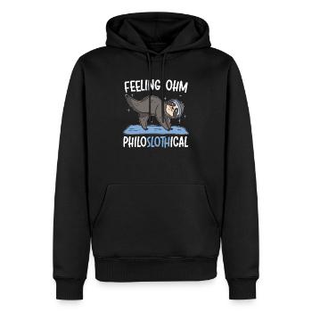Fühlen Philoslothical Fitness Yoga Meditieren Faultier - Männer Premium Bio Hoodie - Schwarz - Vorne - Nico (187cm)