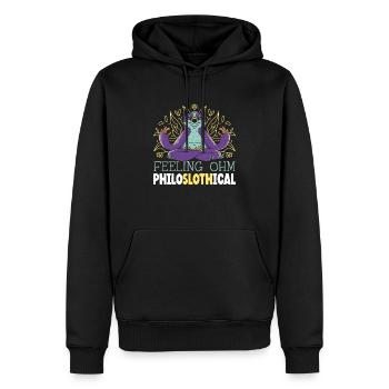 Fühlen Philoslothical Fitness Yoga Meditieren Faultier - Männer Premium Bio Hoodie - Schwarz - Vorne - Nico (187cm)