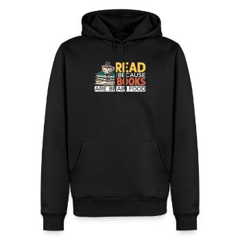 Lire parce que les livres sont un rat de bibliothèque de nourriture pour le cerveau - Sweat à capuche Premium bio Homme - noir - Devant - Nico (187cm)
