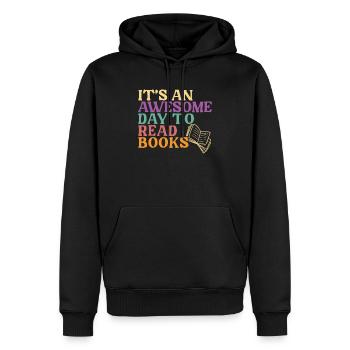 C’est une journée géniale pour lire un rat de bibliothèque - Sweat à capuche Premium bio Homme - noir - Devant - Nico (187cm)