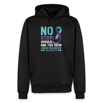 No Story Should End Too Soon Suicide Prevention - Men’s Premium Organic Hoodie - black - Front - Nico (187cm)