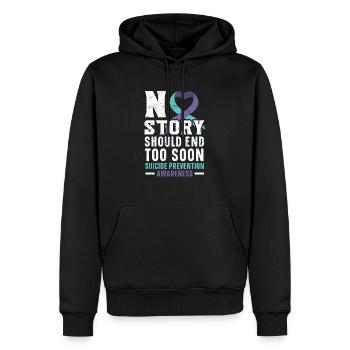 No Story Should End Too Soon Suicide Prevention - Men’s Premium Organic Hoodie - black - Front - Nico (187cm)