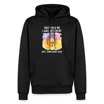 Sie sagten mir, ich sei ein anderes bestes Kompliment aller Zeiten - Männer Premium Bio Hoodie - Schwarz - Vorne - Nico (187cm)