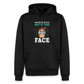 Mein Fallschirmspringer Fallschirmspringer - Männer Premium Bio Hoodie - Schwarz - Vorne - Nico (187cm)